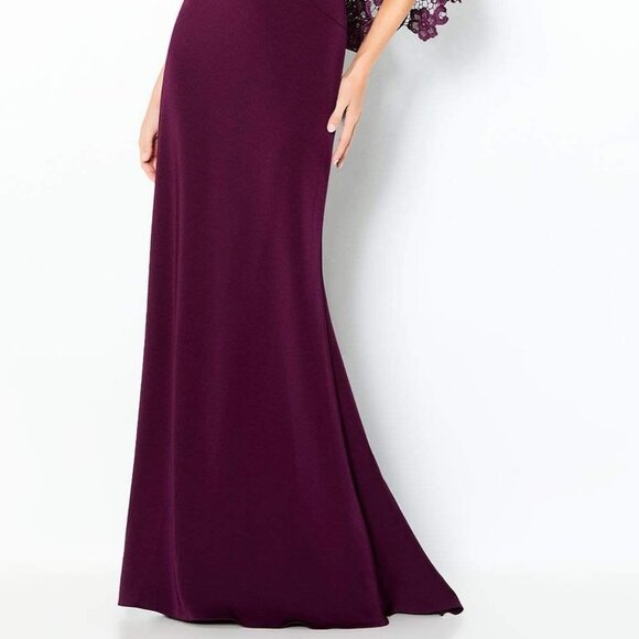 NWT Cameron Blake by Mon Cheri 220632 Mother of the Bride Dress Eggplant Size 8 - Picture 3 of 4